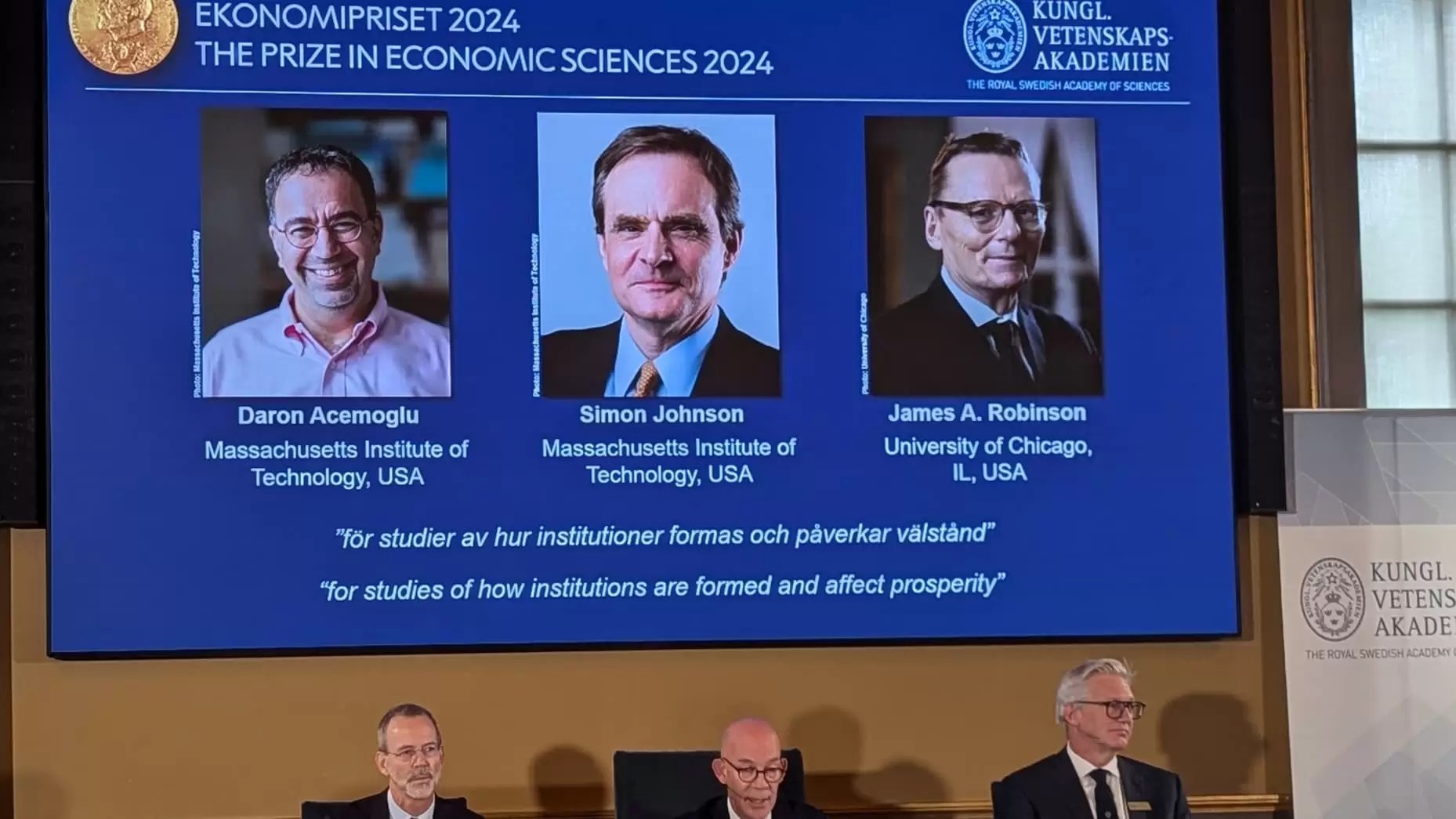 2024 Nobel Economics Prize Awarded to Acemoglu, Johnson, and Robinson - Adela Journal - News from around the World